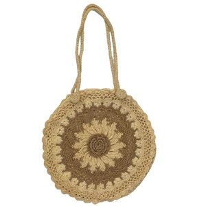 Vintage Rope Crocheted Sunflower Flower Bag